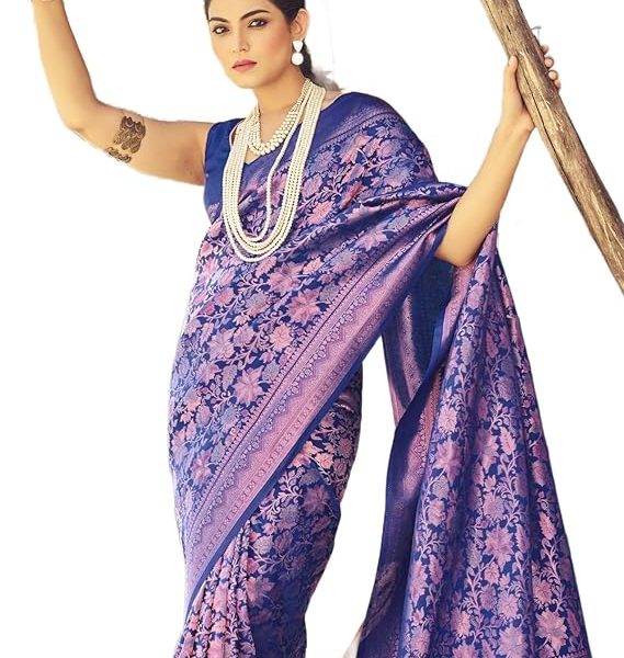 Women's kanjivaram banarasi silk saree for festival Wedding silk with rich pallu Design sarees for women with Unstitched blouse piece