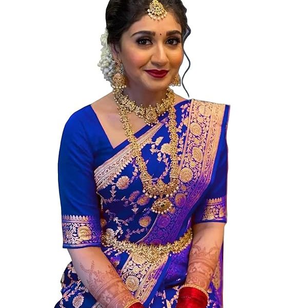 Women's Woven Printed Art Silk Saree with Unstitched Blouse Material