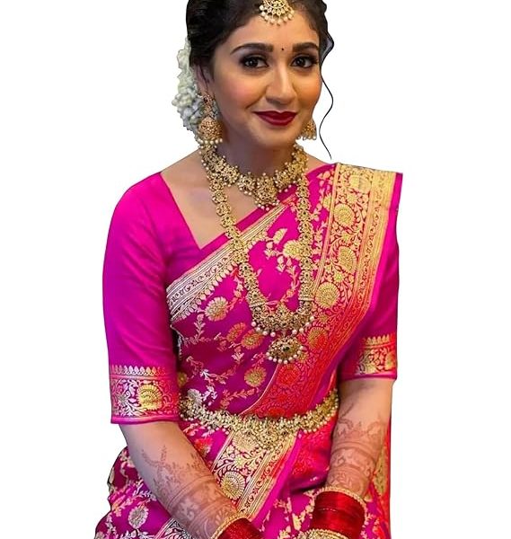 Women's Woven Printed Art Silk Saree with Unstitched Blouse Material