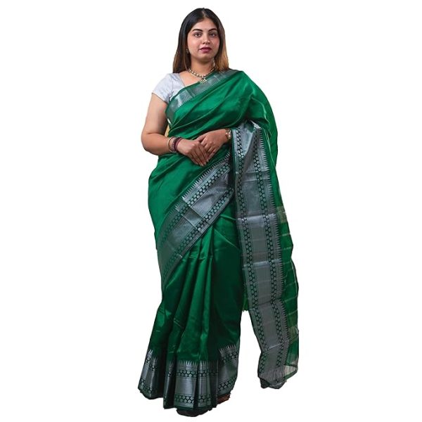 Women's Banarasi Saree Beautiful Jacquard Rich Pallu Design Work Zari Woven Saree With Blouse Piece