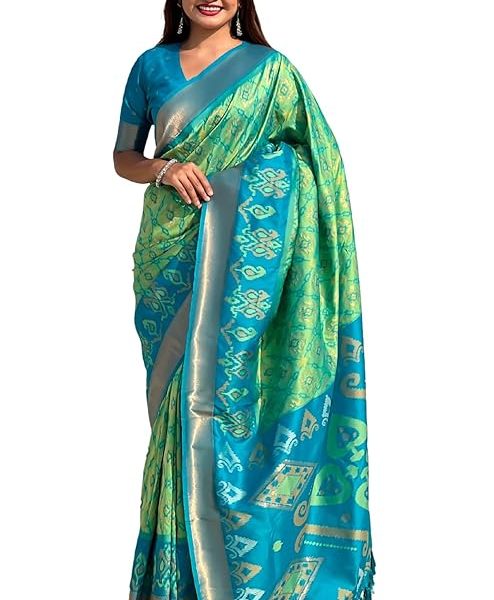 Women's Kanjivaram Soft Silk Sarees With Unstitched Blouse Piece