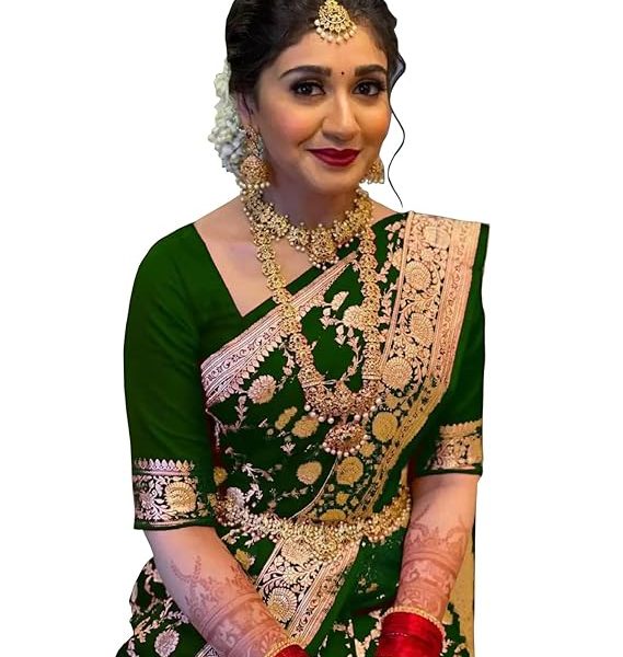 Women's Woven Printed Art Silk Saree with Unstitched Blouse Material