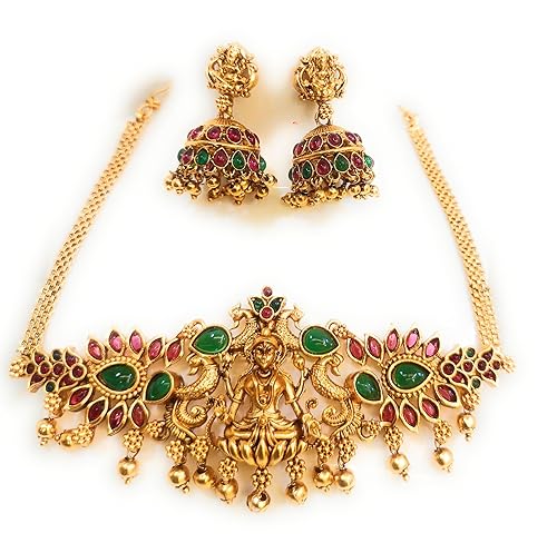 Red Ruby Choker Design Ruby & Emerald, South Indian Wedding Latest Fashion Traditional Temple Jewellery set
