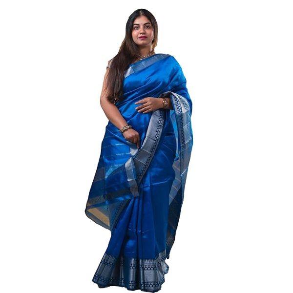 Women's Banarasi Saree Beautiful Jacquard Rich Pallu Design Work Zari Woven Saree With Blouse Piece