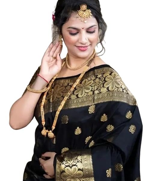 Women's Pure Soft Kanjivaram Silk Saree For Wedding With Blouse Piece