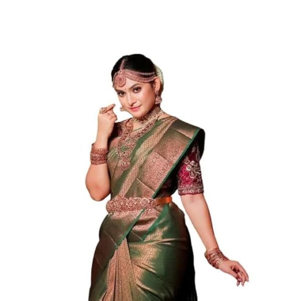 Women's Banarasi Saree Beautiful Jacquard Rich Pallu Design Work Zari Woven Saree With Blouse Piece