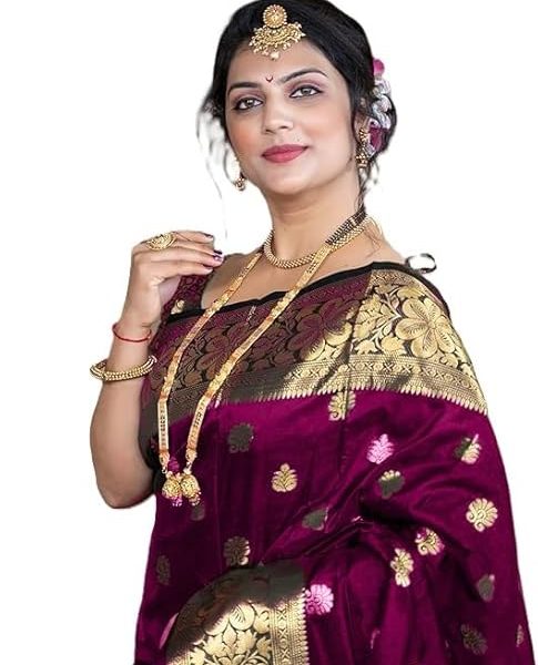 Women's Pure Soft Kanjivaram Silk Saree For Wedding With Blouse Piece