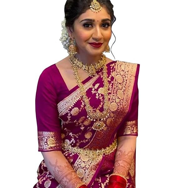 Women's Woven Printed Art Silk Saree with Unstitched Blouse Material